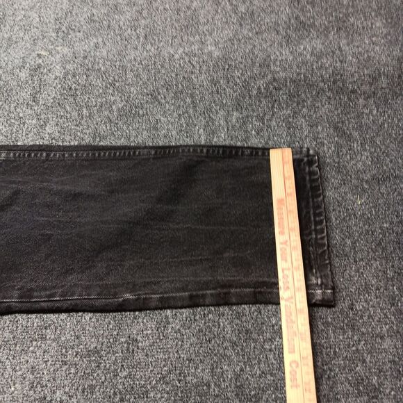 Vintage Legendary Gold Jeans Men 38x32 Black Regular Fit Straight Leg Whiskered - Picture 10 of 11
